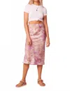 Band Of Gypsies Forsythia Midi Skirt In Sand Lavender In Multi