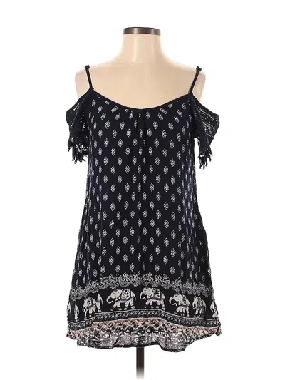 Pre-owned Band Of Gypsies Short Sleeve Blouse In Black