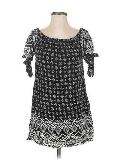 Pre-owned Band Of Gypsies Short Sleeve Blouse In Black