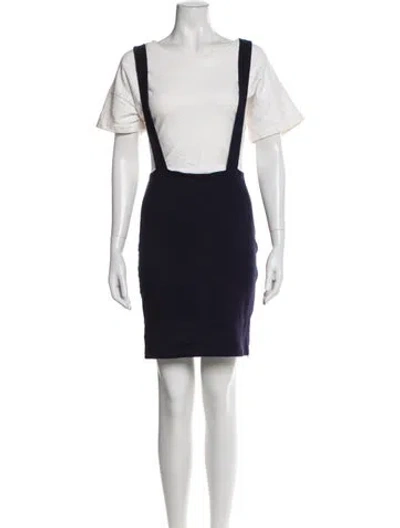 Pre-owned Band Of Outsiders Bateau Neckline Mini Dress In Blue