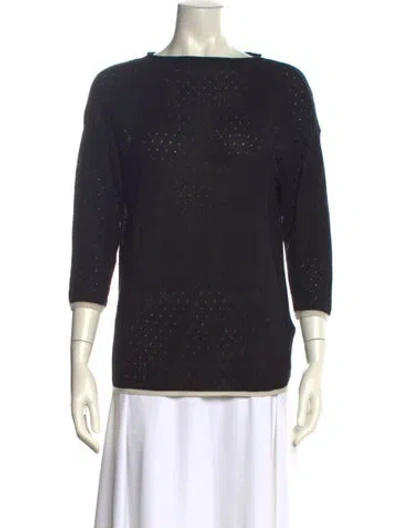 Pre-owned Band Of Outsiders Bateau Neckline Sweater In Black