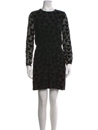 Pre-owned Band Of Outsiders Graphic Print Mini Dress In Black