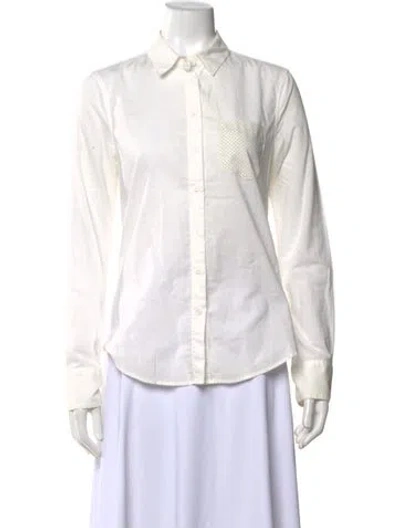 Pre-owned Band Of Outsiders Long Sleeve Button-up Top In Neutral