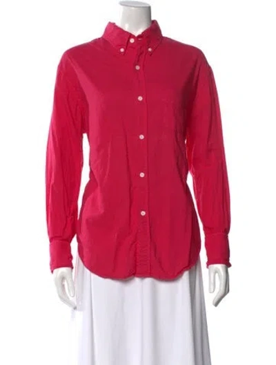 Pre-owned Band Of Outsiders Long Sleeve Button-up Top In Pink
