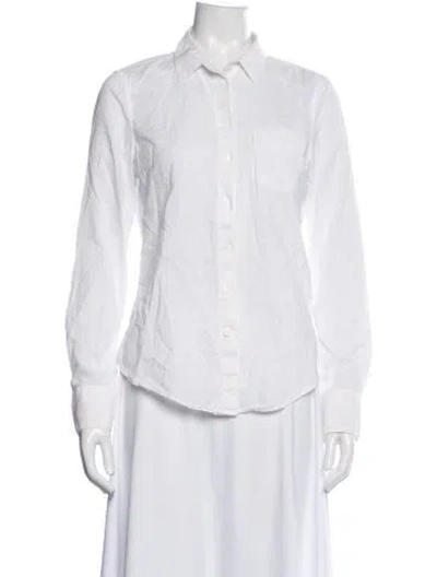 Pre-owned Band Of Outsiders Long Sleeve Button-up Top In White