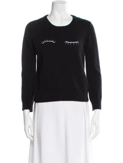 Pre-owned Band Of Outsiders Merino Wool Graphic Print Sweater In Black