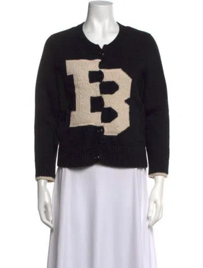 Pre-owned Band Of Outsiders Merino Wool Graphic Print Sweater In Black/neutrals