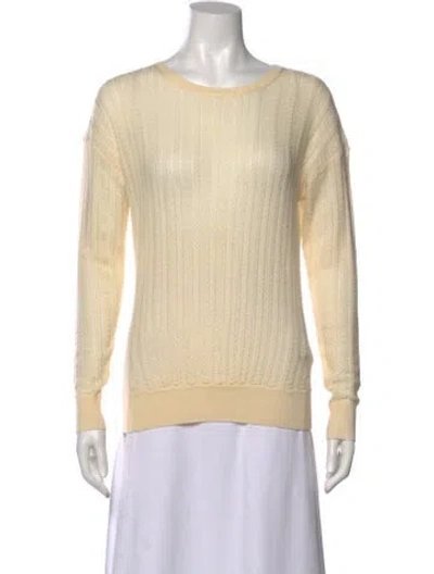 Pre-owned Band Of Outsiders Merino Wool Scoop Neck Sweater In Neutral