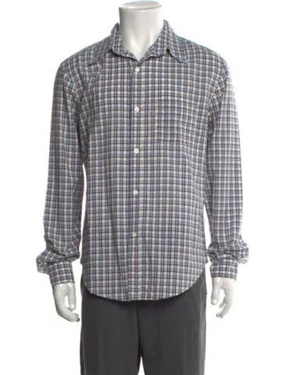 Pre-owned Band Of Outsiders Plaid Print Long Sleeve Dress Shirt In Blue
