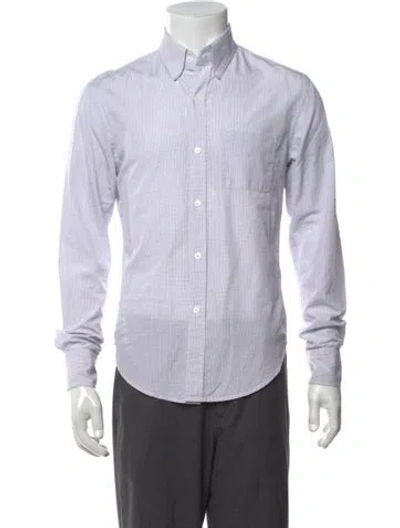 Pre-owned Band Of Outsiders Plaid Print Long Sleeve Dress Shirt In Blue