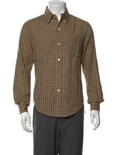 Pre-owned Band Of Outsiders Plaid Print Long Sleeve Shirt In Yellow