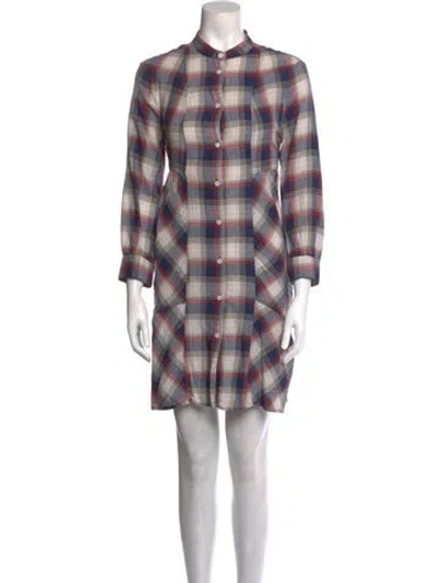 Pre-owned Band Of Outsiders Plaid Print Mini Dress In Multi