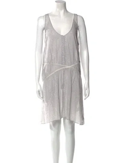 Pre-owned Band Of Outsiders Printed Knee-length Dress In Gray