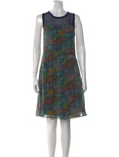 Pre-owned Band Of Outsiders Silk Knee-length Dress In Blue