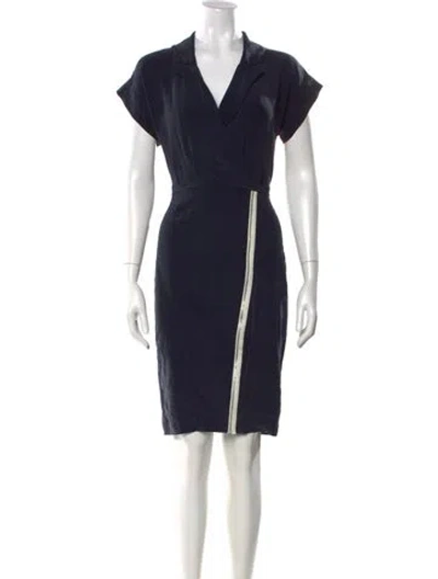 Pre-owned Band Of Outsiders Silk Knee-length Dress In Blue