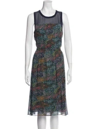 Pre-owned Band Of Outsiders Silk Midi Length Dress In Blue