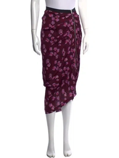 Pre-owned Band Of Outsiders Silk Midi Length Skirt In Pink
