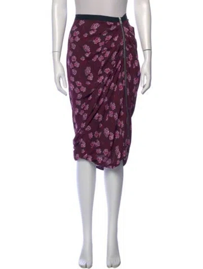 Pre-owned Band Of Outsiders Silk Midi Length Skirt In Purple