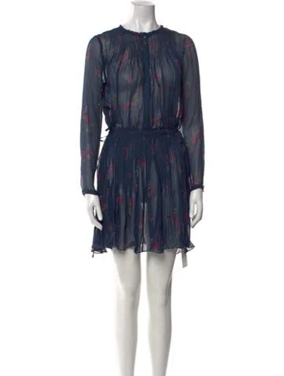Pre-owned Band Of Outsiders Silk Mini Dress In Blue