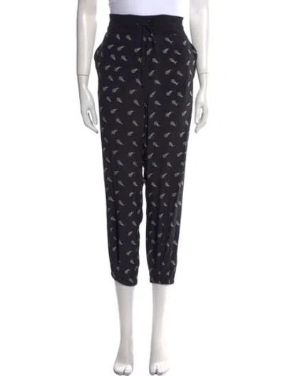 Pre-owned Band Of Outsiders Silk Printed Pajama Bottoms In Black