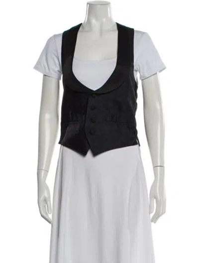 Pre-owned Band Of Outsiders Silk Printed Vest In Blue