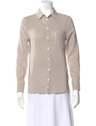 Pre-owned Band Of Outsiders Silk Striped Button-up Top