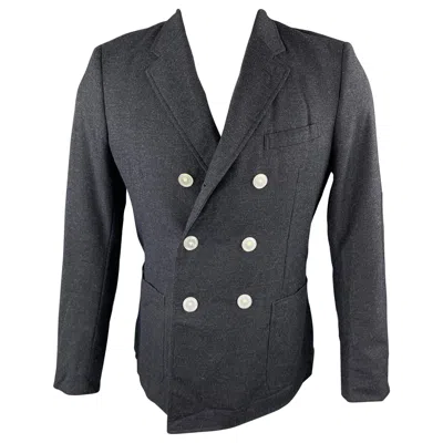 Pre-owned Band Of Outsiders Size 36 Charcoal Wool Double Breasted Sport Coat In Black