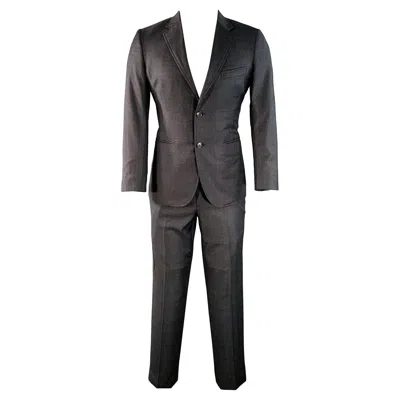 Pre-owned Band Of Outsiders Size 38 Regular Charcoal Grey Blue Glenplaid Wool Suit In Gray