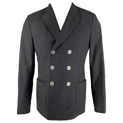 Pre-owned Band Of Outsiders Size 40 Grey Charcoal Wool Double Breasted Sport Coat In Gray