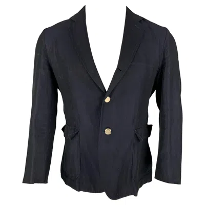 Pre-owned Band Of Outsiders Size 40 Navy Cotton / Linen Sport Coat In Blue