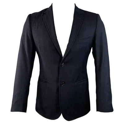 Pre-owned Band Of Outsiders Size 40 Regular Navy Grey Stripe Wool Notch Lapel Sport Coat In Gray