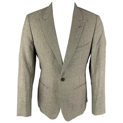Pre-owned Band Of Outsiders Size 42 Black White Houndstooth Wool Sport Coat