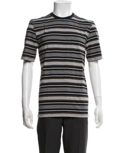 Pre-owned Band Of Outsiders Striped Crew Neck T-shirt In Black