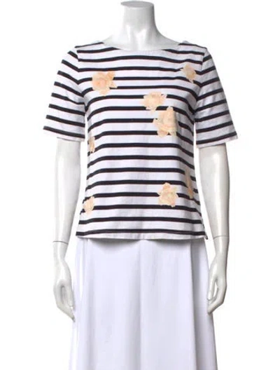 Pre-owned Band Of Outsiders Striped Crew Neck T-shirt In Black/white