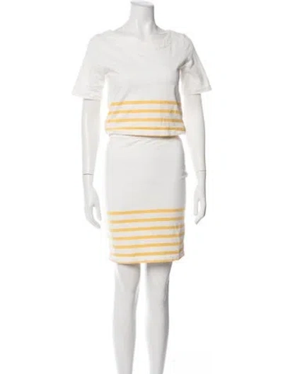 Pre-owned Band Of Outsiders Striped Knee-length Dress In White