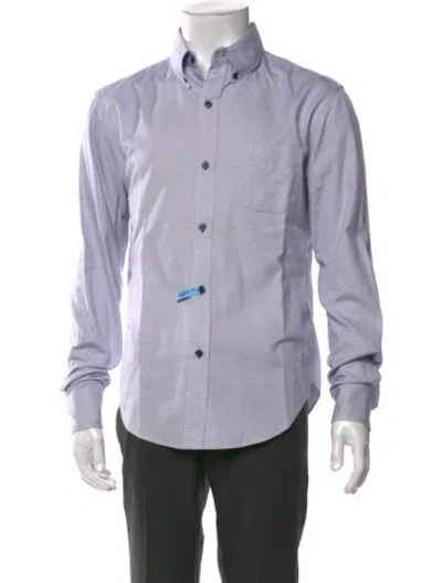Pre-owned Band Of Outsiders Striped Long Sleeve Dress Shirt In Blue