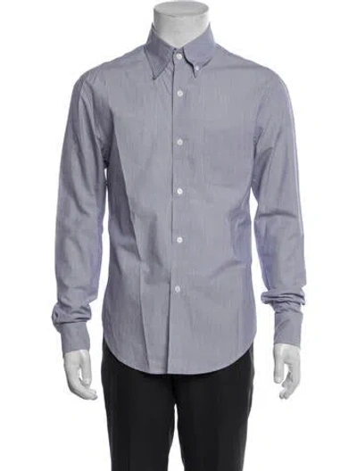 Pre-owned Band Of Outsiders Striped Long Sleeve Dress Shirt In Blue