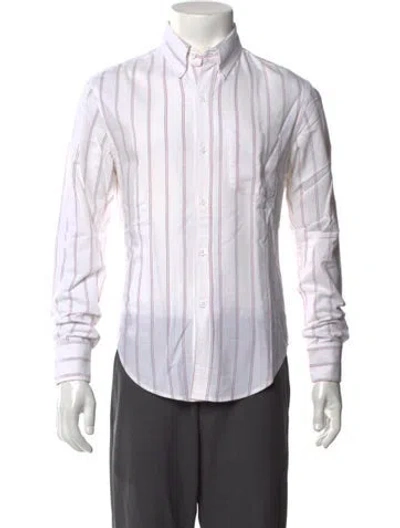 Pre-owned Band Of Outsiders Striped Long Sleeve Dress Shirt In Neutral