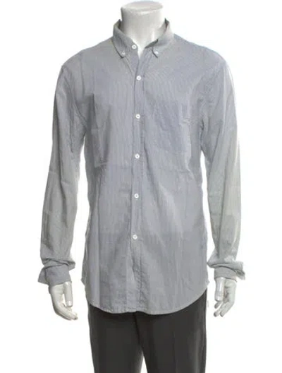 Pre-owned Band Of Outsiders Striped Long Sleeve Dress Shirt In White