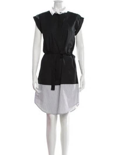 Pre-owned Band Of Outsiders Striped Mini Dress In Black