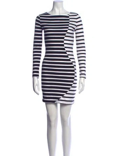 Pre-owned Band Of Outsiders Striped Mini Dress In Black/white