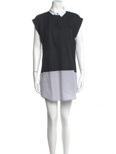 Pre-owned Band Of Outsiders Striped Mini Dress In Blue