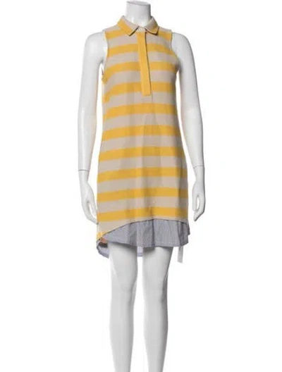 Pre-owned Band Of Outsiders Striped Mini Dress In Yellow