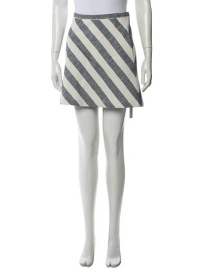 Pre-owned Band Of Outsiders Striped Mini Skirt In White