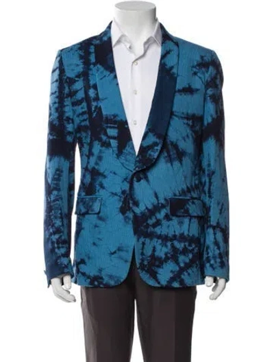 Pre-owned Band Of Outsiders Tie-dye Print Blazer In Blue