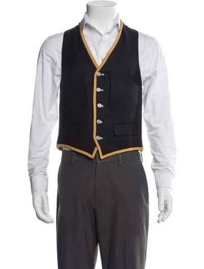 Pre-owned Band Of Outsiders Virgin Wool Striped Vest In Gray