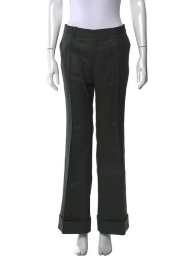 Pre-owned Band Of Outsiders Virgin Wool Wide Leg Pants In Green