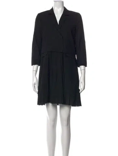 Pre-owned Band Of Outsiders Wool Mini Dress In Black