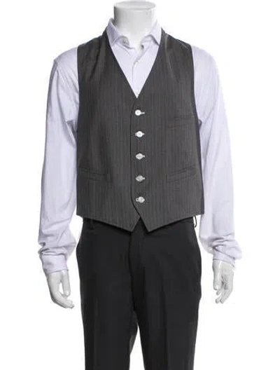 Pre-owned Band Of Outsiders Wool Striped Suit Vest In Gray