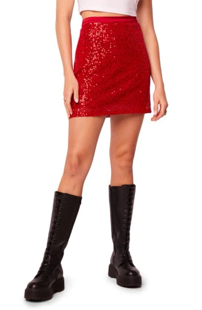 Band Of The Free Disco Diva Red Sequin Mini Skirt